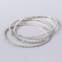 Rosa Rhinestones Triple Thin Crystal Bracelet