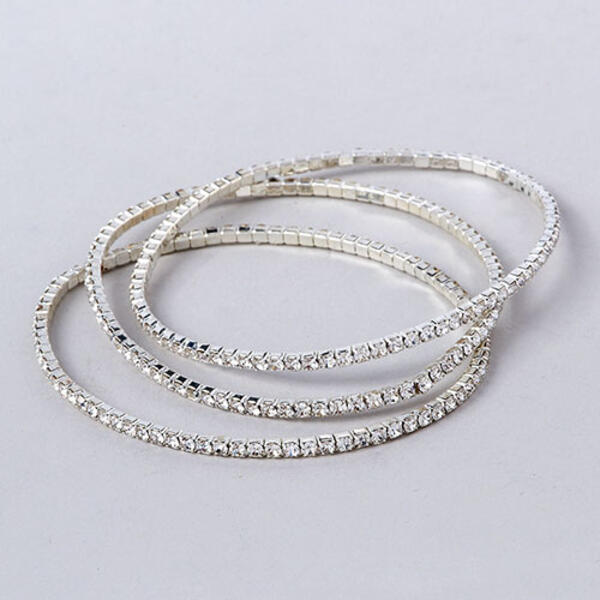 Rosa Rhinestones Triple Thin Crystal Bracelet - image 
