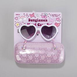 Girls Capelli&#40;R&#41; New York Heart Sunglasses & Holographic Case