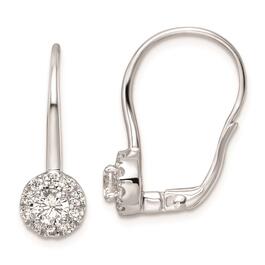 Pure Fire 14kt. White Gold 1 ctw. Halo Style Drop Earrings