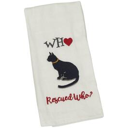 Essential Kitchen Rescue Cat Embroidered Kitchen Towel