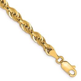 Gold Classics&#40;tm&#41; 4.25mm. 14kt. Semi Solid Rope Chain Bracelet
