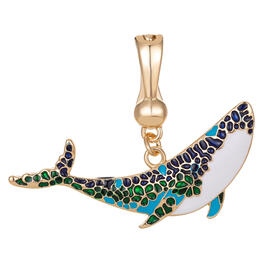 Wearable Art Gold-Tone Speckled Whale Enhancer