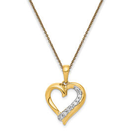 Diamond Classics&#40;tm&#41; 14kt. Gold Heart Pendant Necklace