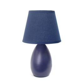 Simple Designs Mini Egg Oval Ceramic Table Lamp w/Matching Shade
