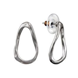 Bella Uno Silver Oval Drop Earrings