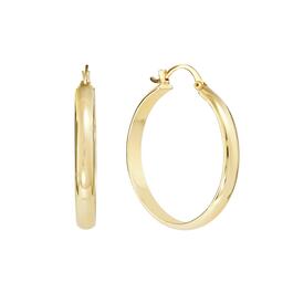 30mm Gold Over Brass Polished Hoop Earrings