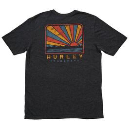 Young Mens Hurley Everyday Wash Sunburst Graphic Tee - Black