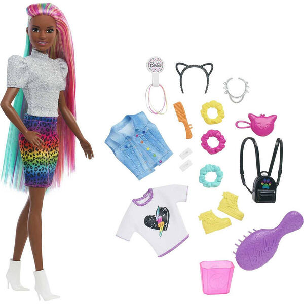 Barbie&#40;R&#41; Leopard Hair Brunette Doll - image 