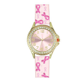 Womens Breast Cancer Awareness Sunray Dial Watch - 3913GPK