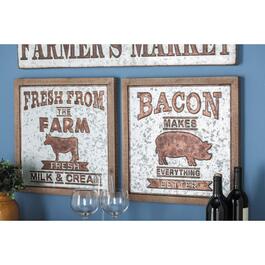 9th & Pike&#174; Framed Cow and Pig Farmhouse Wall Signs - Set of 2