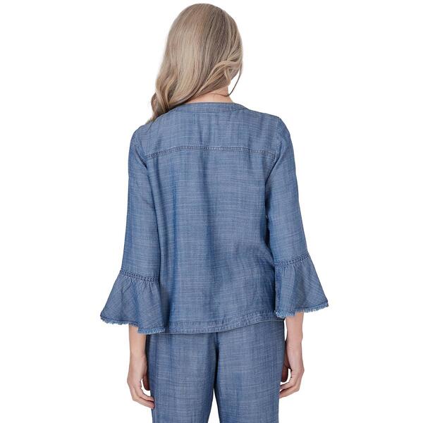Womens Alfred Dunner Blue Bayou Textured Jacket