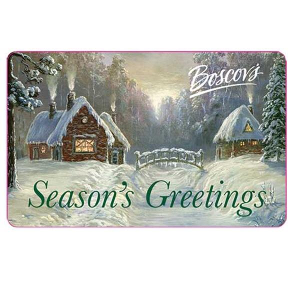 Boscov&#39;s Season&#39;s Greetings Winter White Gift Card - image 