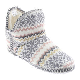 Womens Capelli Fair Isle Knit Bootie Slippers