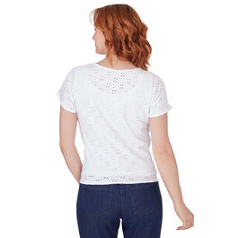 Womens Hearts of Palm Feeling Just Lime Eyelet Keyhole Tee