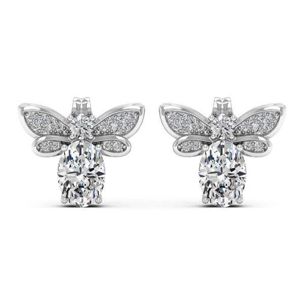 Moluxi&#40;tm&#41; Sterling Silver 2.2ctw. Bumble Bee Moissanite Earrings - image 