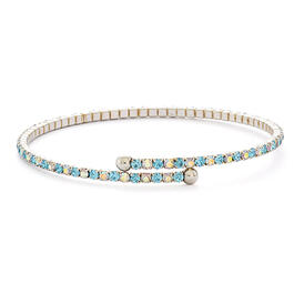 Aquamarine & Aurora Borealis Crystals Flex Coil Bracelet