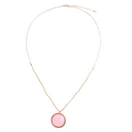 Ashley Cooper&#40;tm&#41; Gold Beaded Necklace w/ Pink Pendant