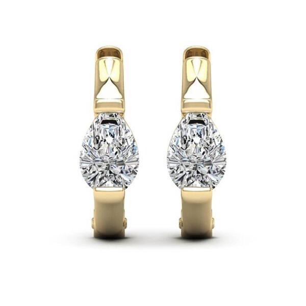 Moluxi&#8482; 14kt. Gold 1ctw. Moissanite Hoop Earrings