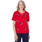 Petites Alfred Dunner All American Embroidered Tossed Stars Top - image 1