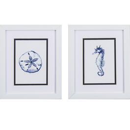 Propac Images&#40;R&#41; 2pc. Sand Dollar Seahorse Wall Art Set
