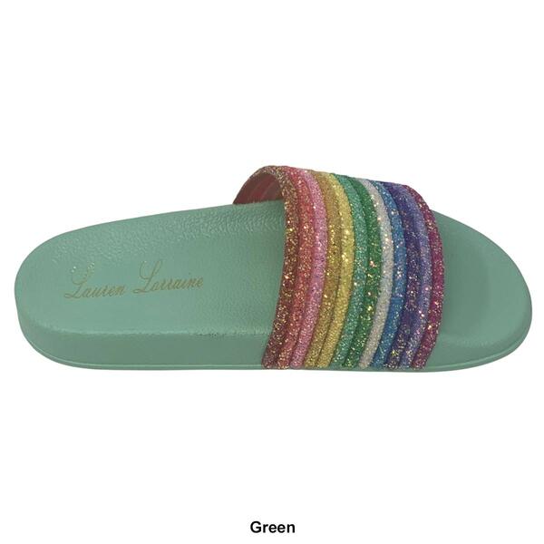 Womens Lauren Lorraine Ria Multi-Color Glitter Flat Sandals