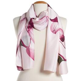 Womens Renshun Large Floral Oblong Silk Scarf