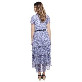 Womens MSK Short Sleeve Patterned Yoryu Tier Maxi Dress