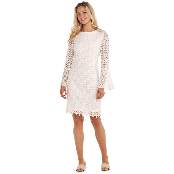 Womens Perceptions Bell Sleeve Lace Dress - image 