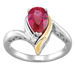 Gemstone Classics&#40;tm&#41; Created Ruby 10kt. Sterling Silver Ring