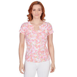 Petite Hearts of Palm Spring Into Action Layered Floral Tee