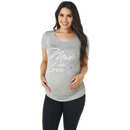 Womens Due Time Made with Love Slogan Maternity Tee