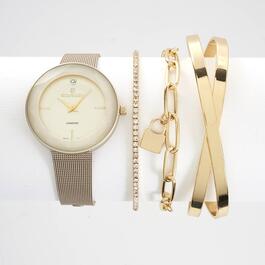 Daisy Fuentes Gold-Tone Art Deco Watch and Bracelet Set - DF182GD