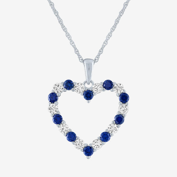 Gemstone Classics&#40;tm&#41; Lab Created Sapphire Heart Pendant - image 