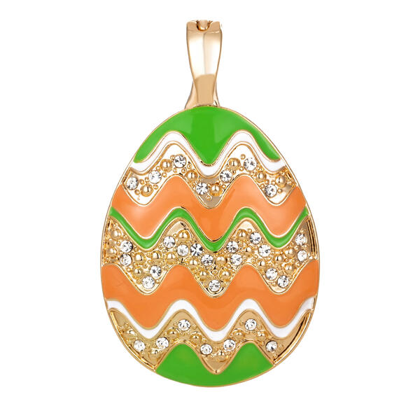 Wearable Art Gold-Tone Multi Color Easter Egg Enhancer - image 