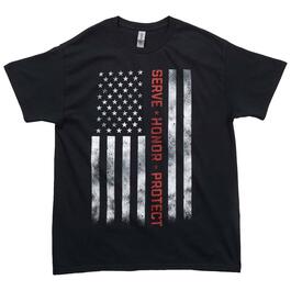 Mens Short Sleeve Serve Protect Flag Graphic Tee