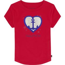 Girls &#40;4-6x&#41; Nautica Heart Anchor Flip Sequin Tee