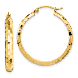 Gold Classics&#40;tm&#41; 14kt. Diamond Cut Hoop Earrings