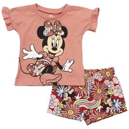 Baby Girl &#40;12-24M&#41; Disney&#40;R&#41; Minnie Mouse Top & Daisy Shorts Set