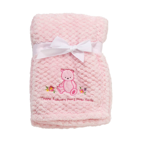 Heavenly Sent Thank Heaven Bear Applique Baby Blanket - image 