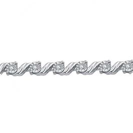 Diamond Classics&#8482; 1/10ctw Sterling Silver Diamond Tennis Bracelet