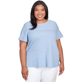 Plus Size Alfred Dunner Classic Brights Short Sleeve Texture Top