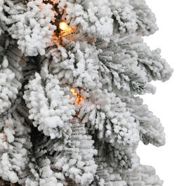 Puleo International 6ft. Pre-Lit Flocked Alpine Christmas Tree