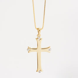 14kt. Gold Over Sterling Silver Gothic Cross Necklace