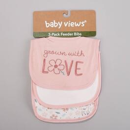 Baby Girl baby views&#40;R&#41; 3pk. Love/Floral Bibs