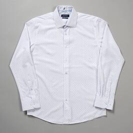 Mens Nautica Slim Fit Dress Shirt - White Ground Micro Print