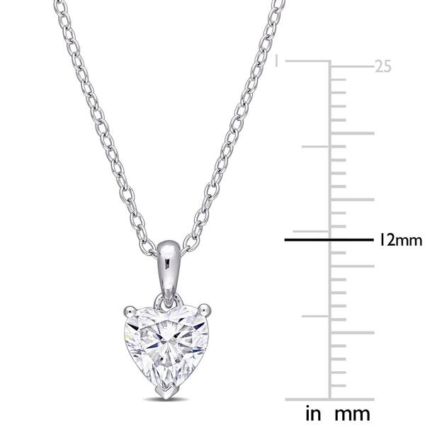 Sterling Silver 1ctw. Heart Moissanite Pendant Necklace