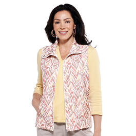 Womens Hasting & Smith Quilted Ikat Printed Vest - Coral