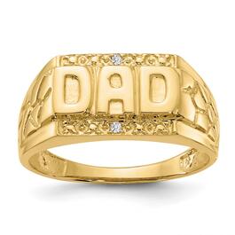 Mens Gentlemens Classics&#40;tm&#41; 14kt. Gold Diamond Accent DAD Ring