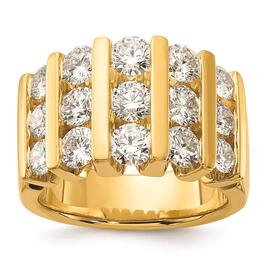 Mens Pure Fire 14kt. Yellow Gold Lab Grown 3ctw. Diamond Band
